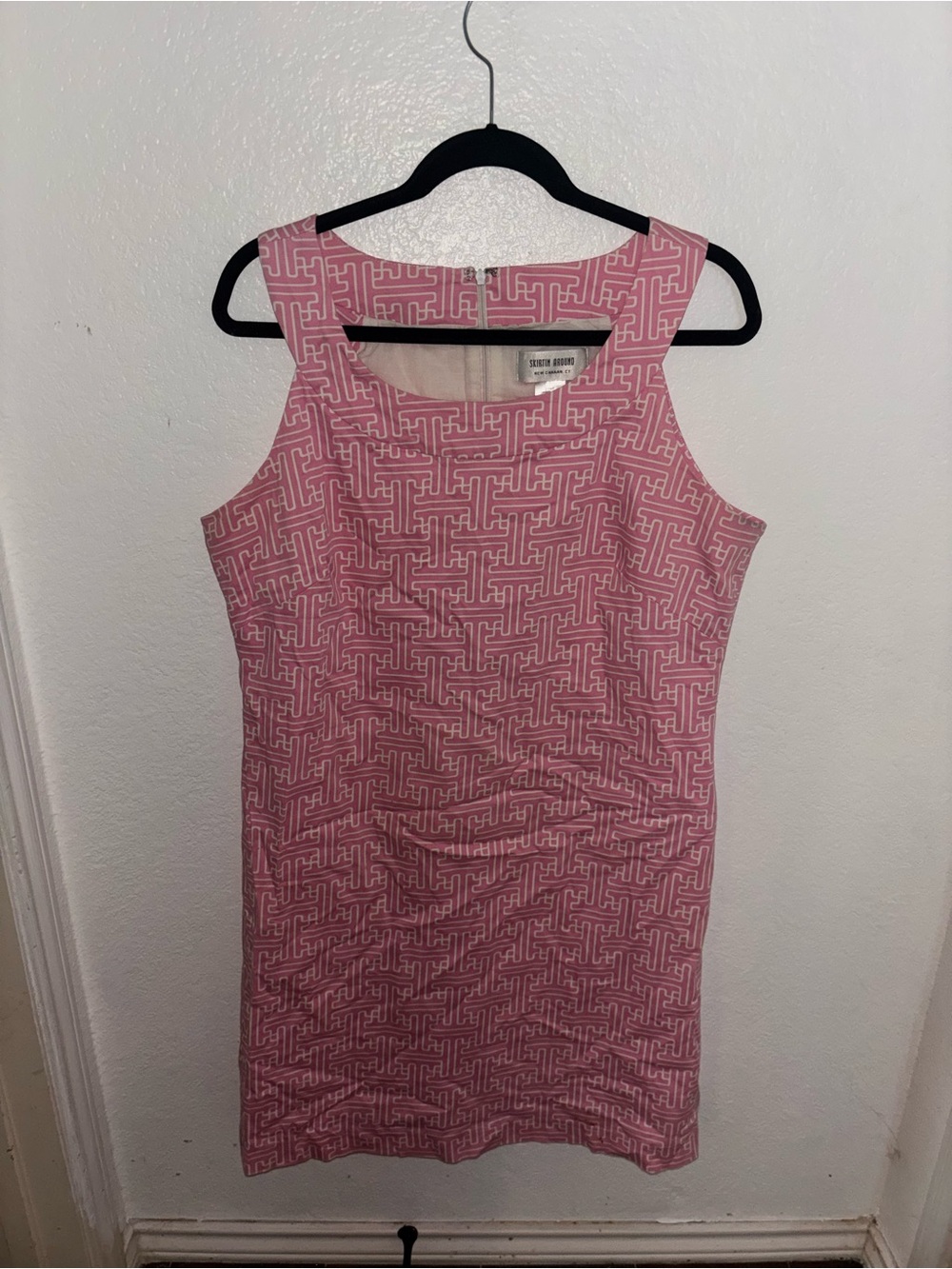 Skirtin Around Pink and White Preppy 100% Cotton Made in USA Mini Dress
